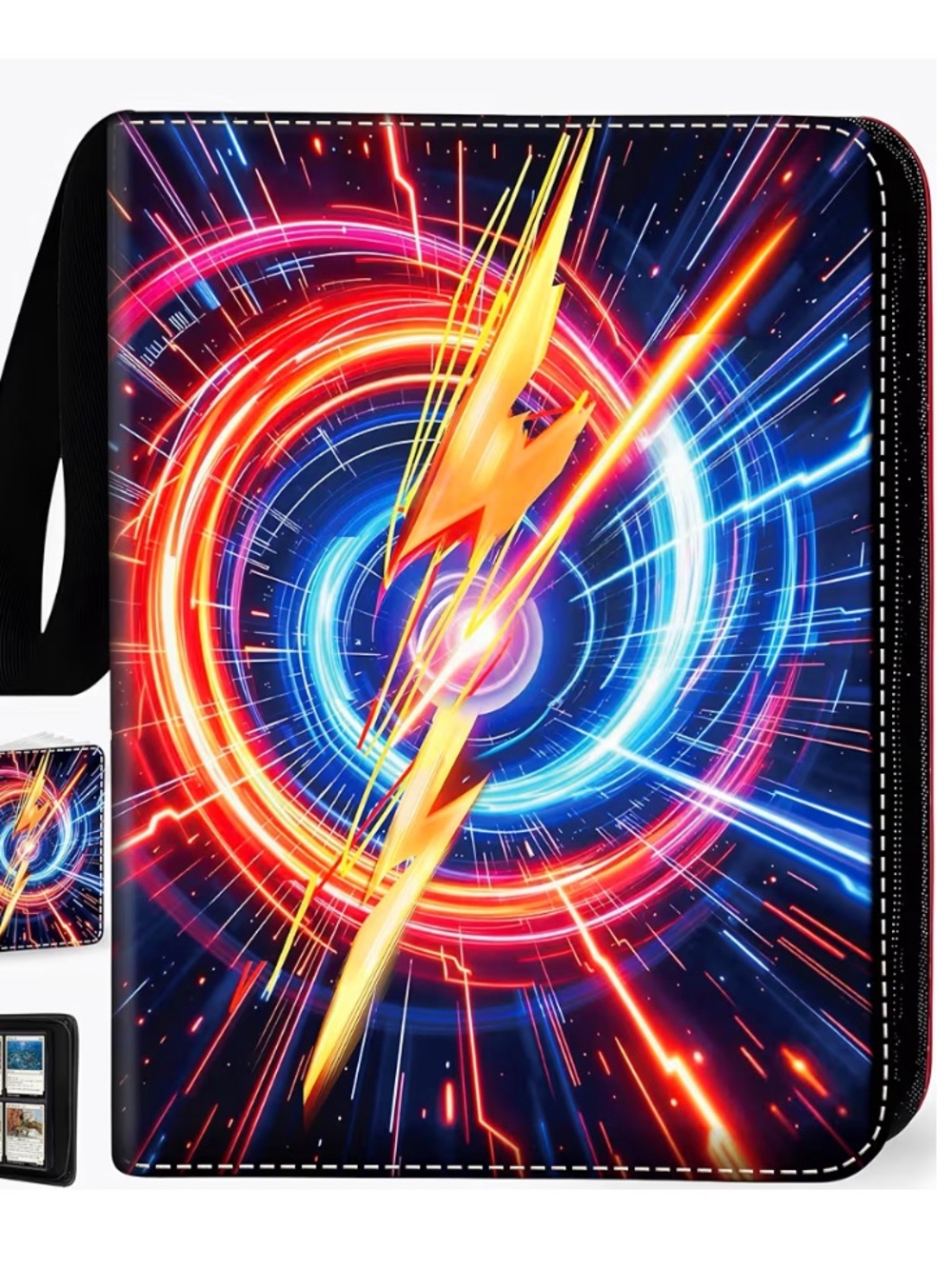 Lightning Trading Card Binder - Blue & Red Card Album